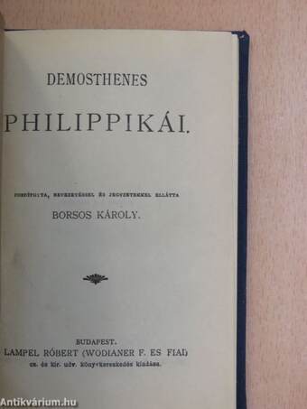 Demosthenes philippikái/Coriolanus/Julius Agricolának életéről és erkölcseiről