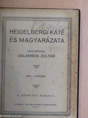 Heidelbergi káté és magyarázata