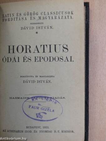 Horatius ódái és epodosai