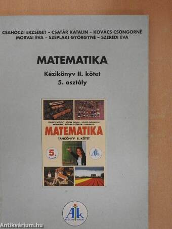 Matematika 5/II. - Tanári kézikönyv