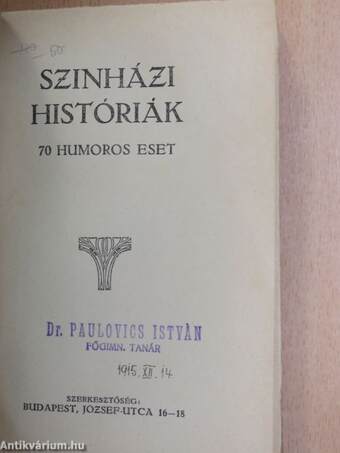 Szinházi históriák