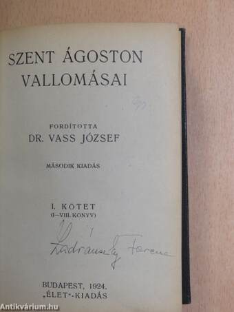 Szent Ágoston vallomásai I. (töredék)