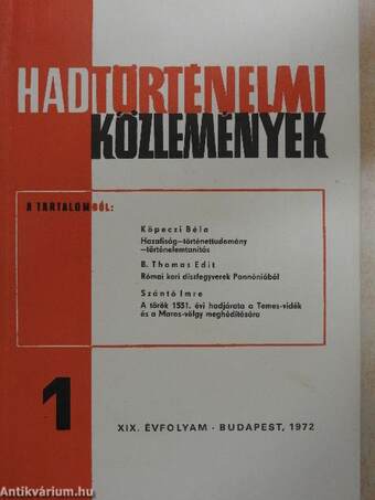 Hadtörténelmi Közlemények 1972/1-4.