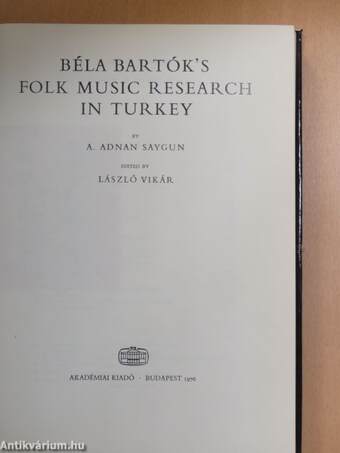 Béla Bartók's folk music research in Turkey