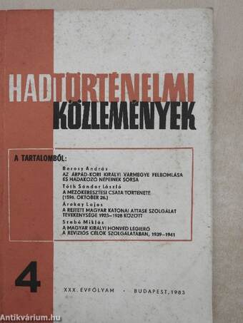 Hadtörténelmi Közlemények 1983/4.