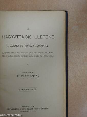 A hagyatékok illetéke