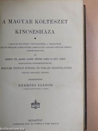 A magyar költészet kincsesháza