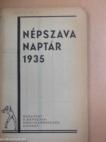 Népszava naptár 1935