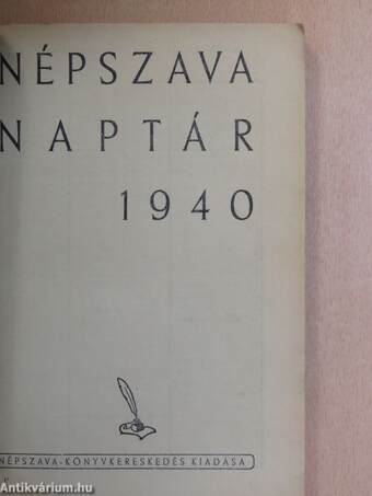 Népszava naptár 1940