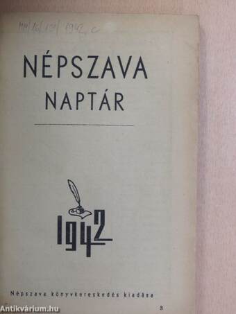 Népszava naptár 1942