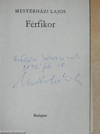 Férfikor (dedikált példány)