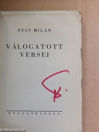 Füst Milán válogatott versei