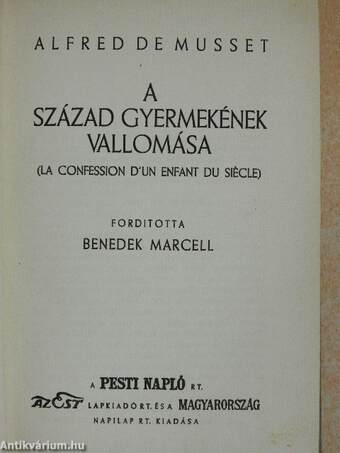 A század gyermekének vallomása