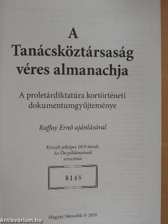 A Tanácsköztársaság véres almanachja