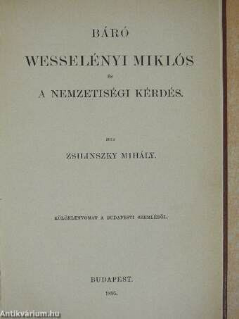 Báró Wesselényi Miklós és a nemzetiségi kérdés