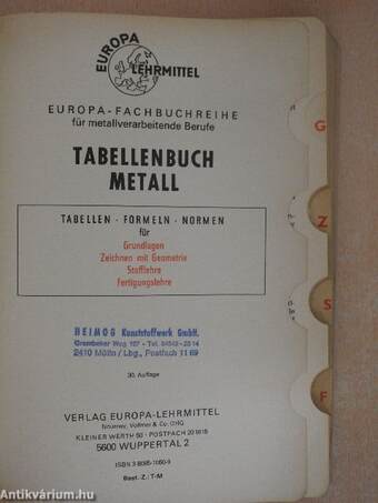 Tabellenbuch Metall