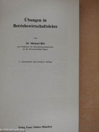 Übungen in Betriebswirtschaftslehre