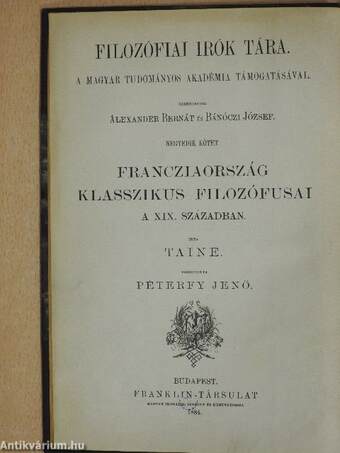 Francziaország klasszikus filozófusai a XIX. században