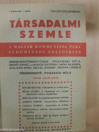 Társadalmi Szemle 1946. január-december