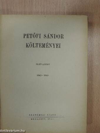 Petőfi Sándor költeményei I-III.