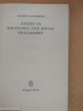 Essays in Sociology and Social Philosophy