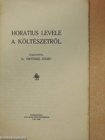 Horatius levele a költészetről