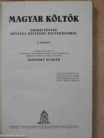 Magyar költők I-II.