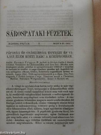 Sárospataki Füzetek 1859. május 20.