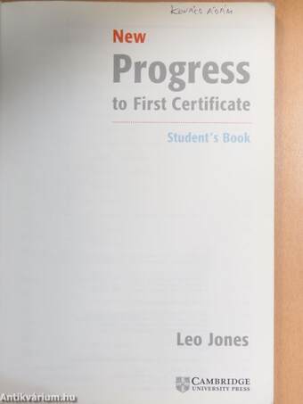 New Progress to First Certificate - Student's book