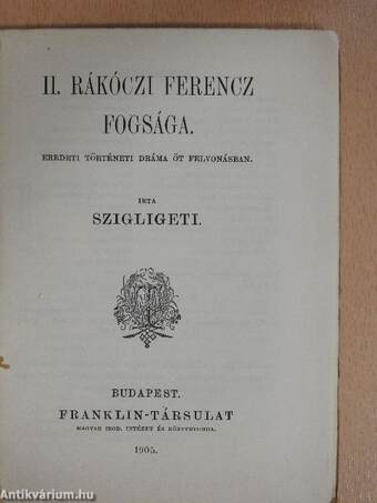 II. Rákóczi Ferencz fogsága