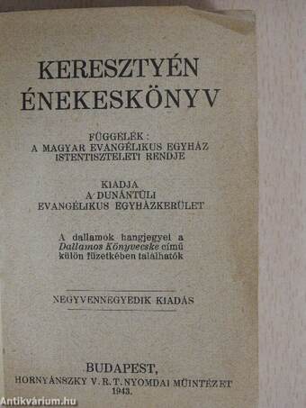 Keresztyén énekeskönyv