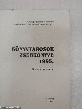 Könyvtárosok zsebkönyve 1995.