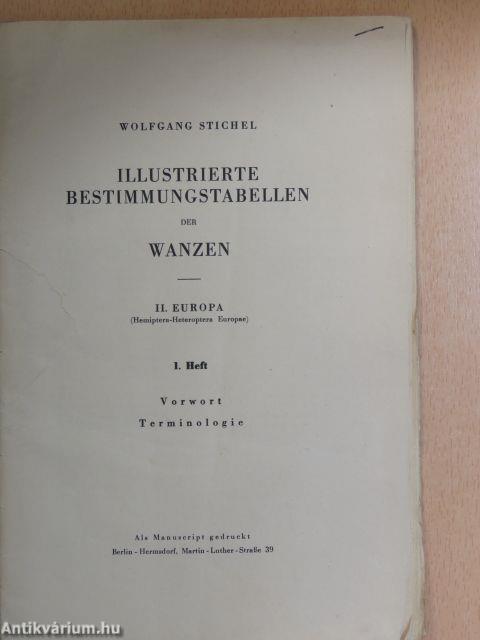 Illustrierte Bestimmungstabellen der Wanzen 1/1-28.