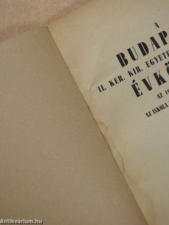 A Budapesti II. Ker. Kir. Egyetemi Kat. Gimnázium Évkönyve az 1943-44. tanévről