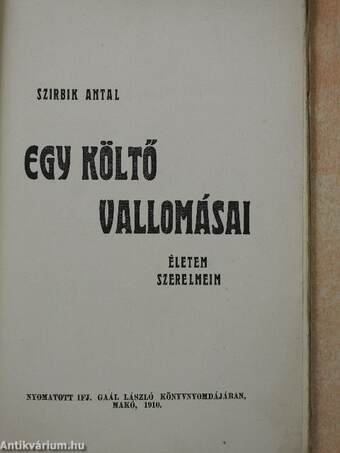 Egy költő vallomásai