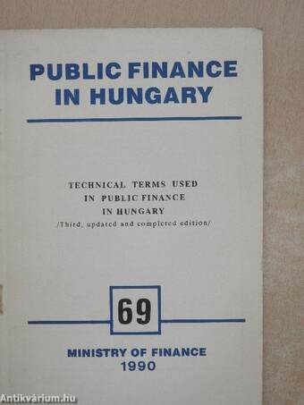 Technical terms used in public finance in Hungary