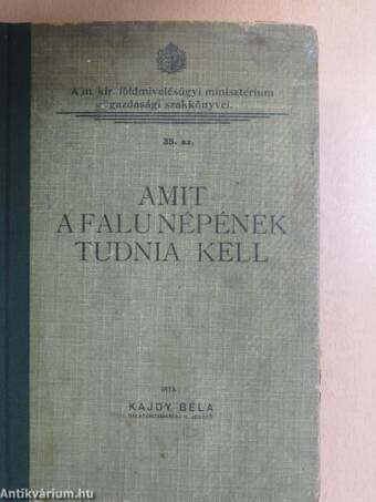 Amit a falu népének tudnia kell