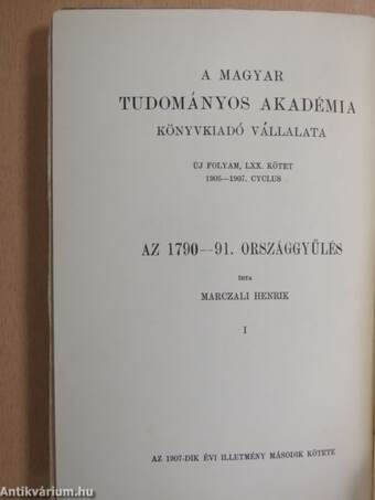 Az 1790/1-diki országgyűlés I-II.