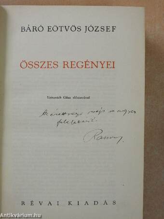 Báró Eötvös József összes regényei