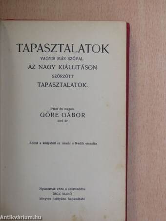 Tapasztalatok