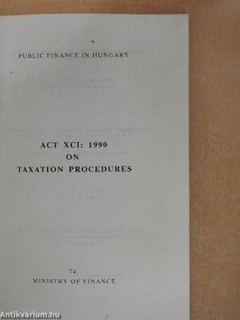 Act XCI: 1990 on Taxation Procedures