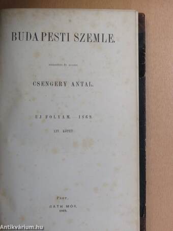 Budapesti Szemle 1869. XIV. kötet 45-48. füzet