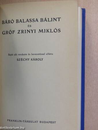 Báró Balassa Bálint és gróf Zrinyi Miklós