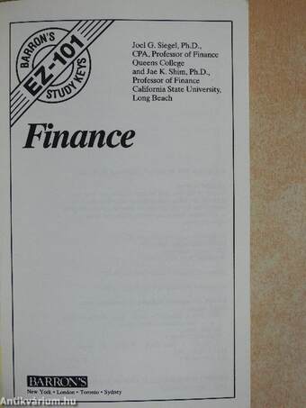 Barron's EZ-101 Study Keys - Finance