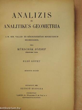 Analizis és analitikus geometria I.