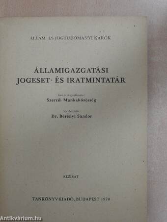 Államigazgatási jogeset- és iratmintatár