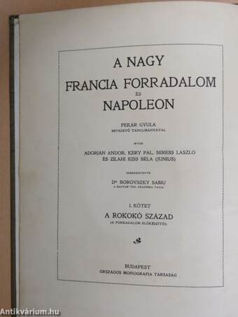 A Nagy Francia Forradalom és Napoleon I-V.