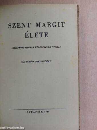 Szent Margit élete