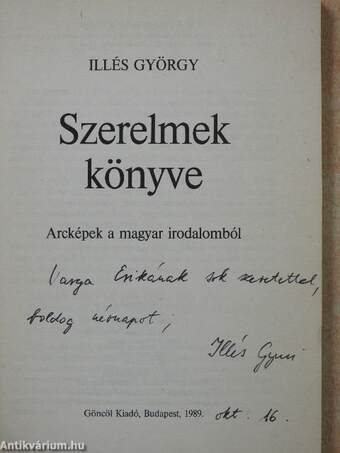 Szerelmek könyve (dedikált példány)