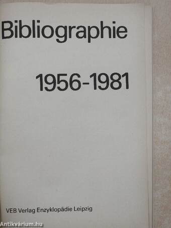 Bibliographie 1956-1981